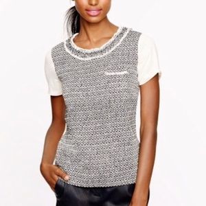 J.Crew Silk Blend Tweed Short Sleeve Top